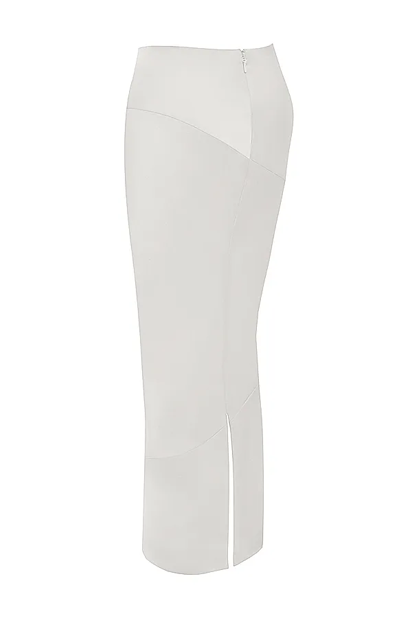 House Of CB ColetteIvory Satin Bias Cut Midi Skirt 8211 SALE Ivory Women Skirts