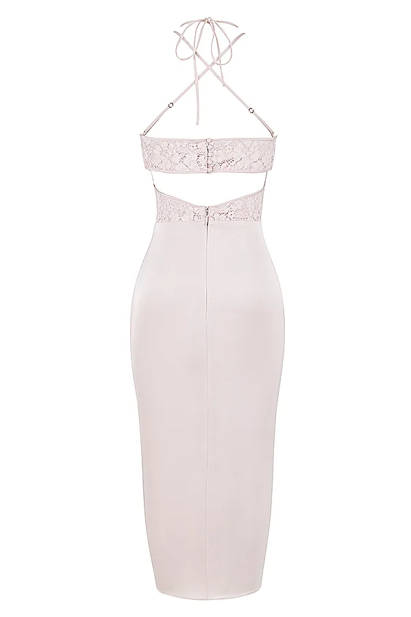 House Of CB GeorgiaCrystal Satin And Lace Midi Dress 8211 SALE Crystal Women Bodycon Dresses
