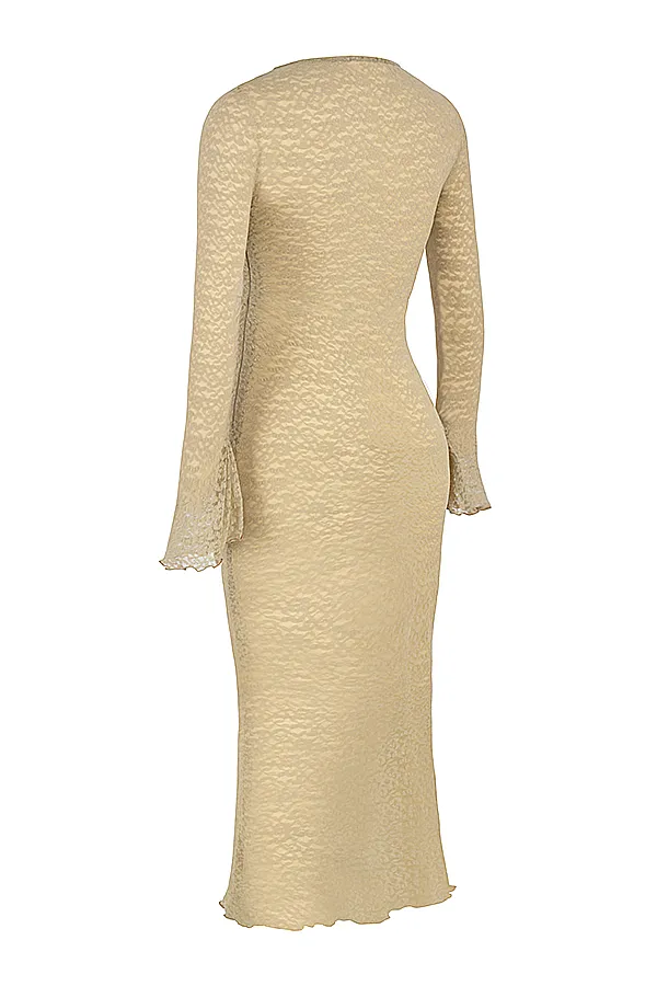 House Of CB GiovannaStone Floral Lace Maxi Dress 8211 SALE Stone Women Bodycon Dresses
