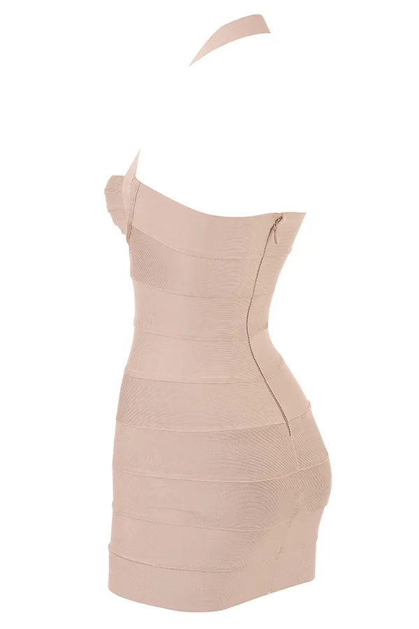 House Of CB MalihaLatte Bandage Mini Dress 8211 SALE Latte Women Bodycon Dresses