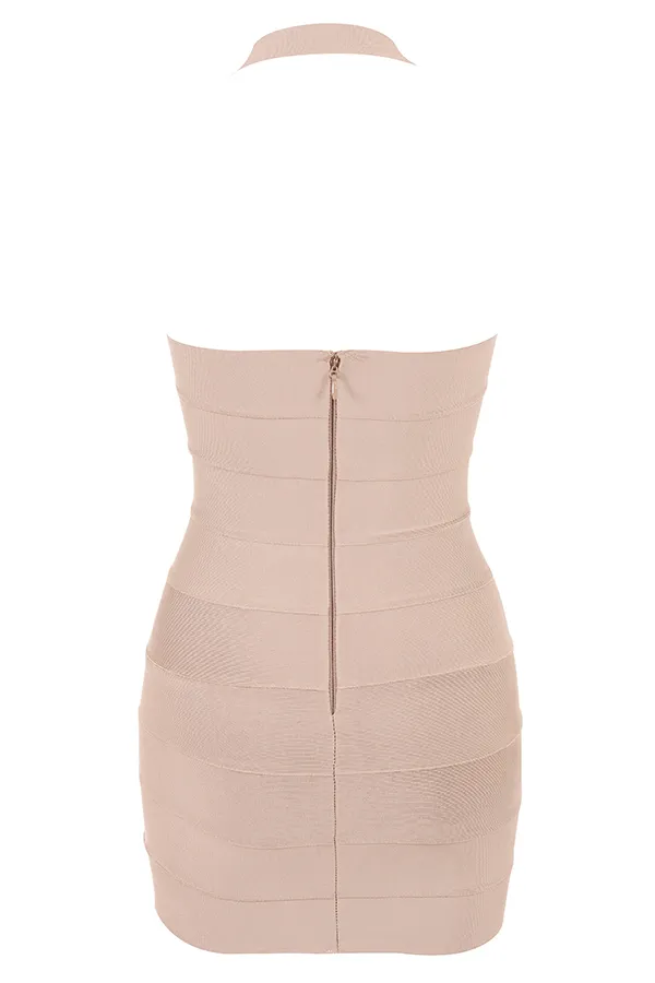House Of CB MalihaLatte Bandage Mini Dress 8211 SALE Latte Women Bodycon Dresses