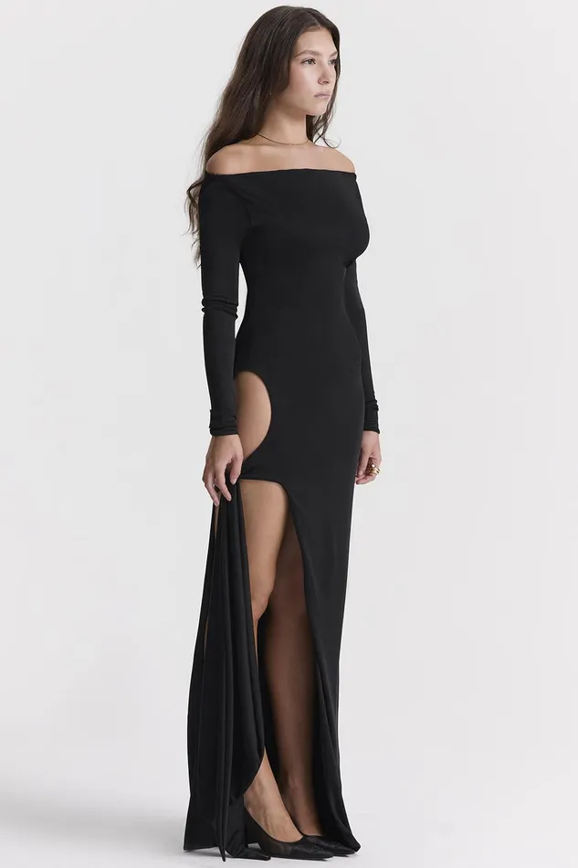 House Of CB MarellaBlack Cutout Maxi Dress 8211 SALE Black Women Bodycon Dresses