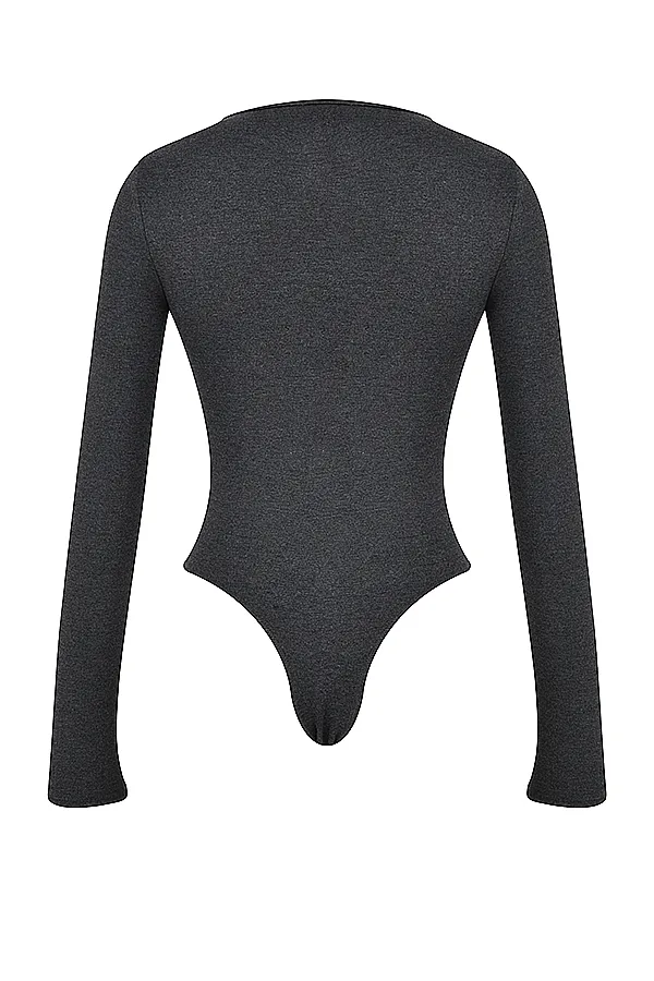 House Of CB MariannaCharcoal Loungewear Bodysuit 8211 SALE Charcoal Women Tops