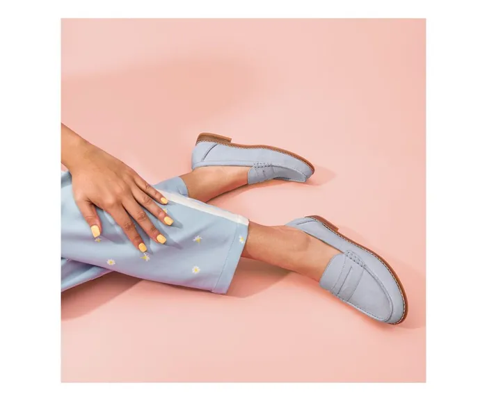 Hush Puppies Flats and SlipOns Women Wren Loafer Blue Dusk Suede