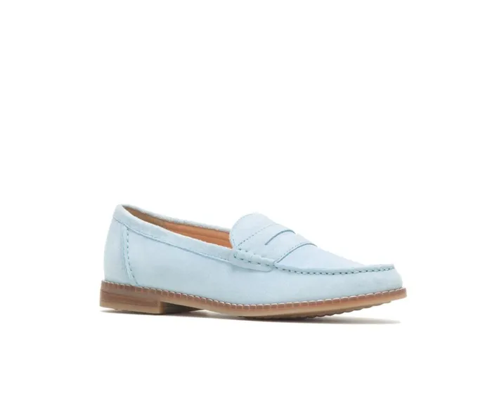 Hush Puppies Flats and SlipOns Women Wren Loafer Blue Dusk Suede