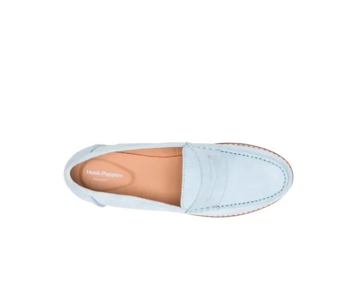 Hush Puppies Flats and SlipOns Women Wren Loafer Blue Dusk Suede