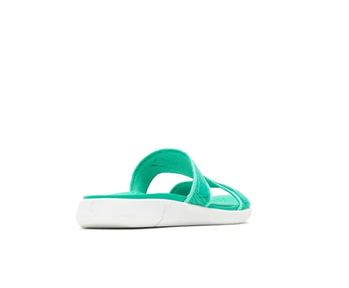 Hush Puppies Sandals Women Willa Knit Slide Deep Green Knit