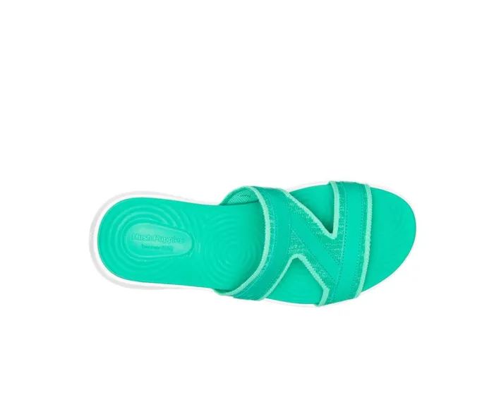 Hush Puppies Sandals Women Willa Knit Slide Deep Green Knit