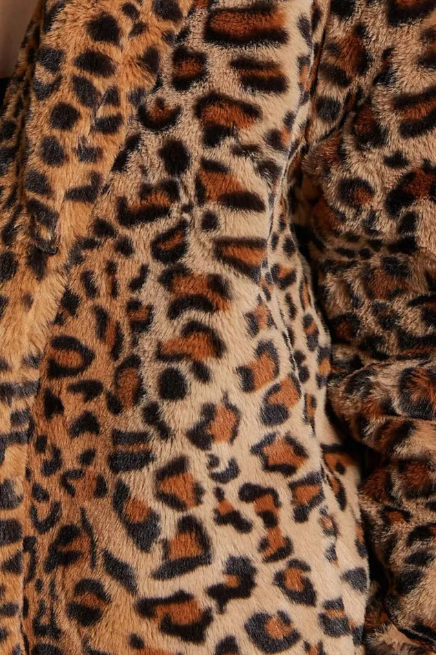 Jocelyn Coat 8211 Faux Fur Animal Print Coat In Leopard Women Showpo Jackets and Coats