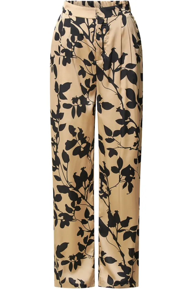 Laila Pants 8211 High Waisted Wide Leg Pants In Black And Cream Print Women Showpo Pants