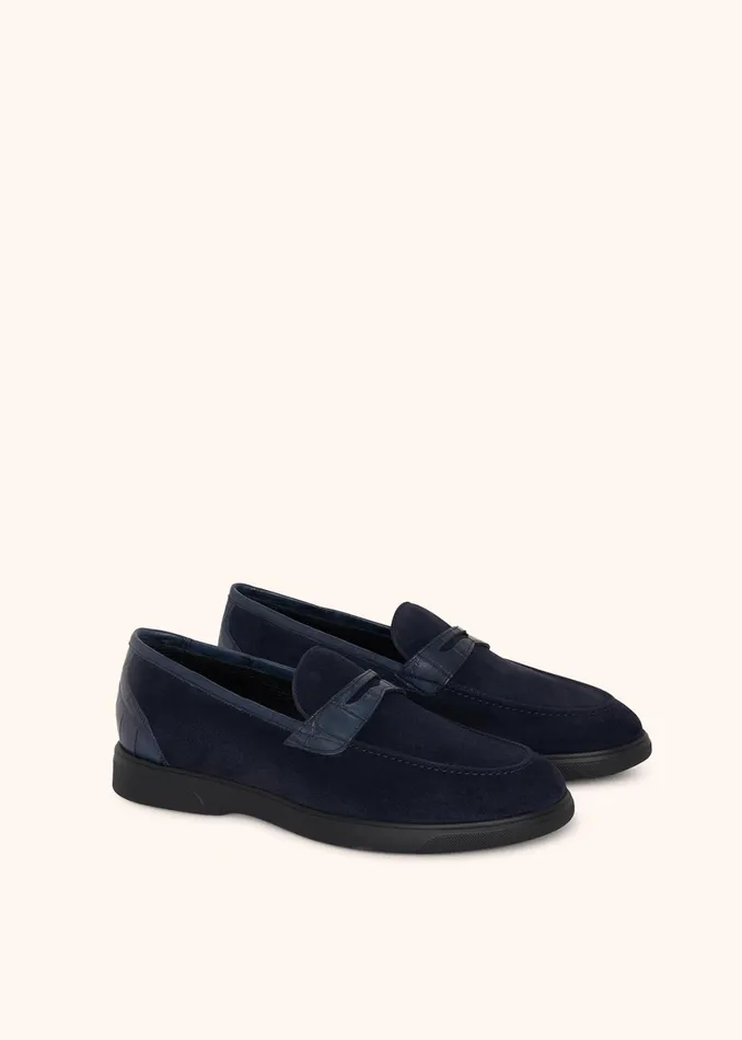 LEATHER LOAFER WITH CROCODILE LEATHER INSERTS Men Kiton Shoes LEATHER LOAFER WITH CROCODILE LEATHER INSERTS Men Kiton Shoes