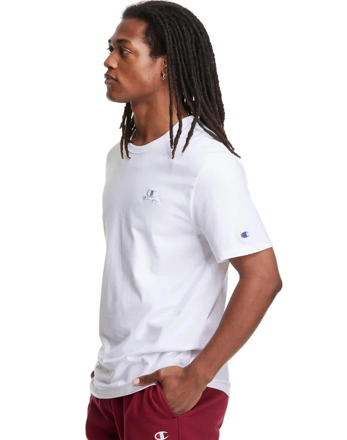 Lightweight Tee C Logo Applique White Men Champion TShirts and Tops