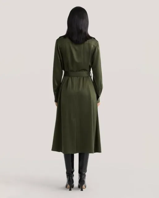 Lilysilk Sandwashed Pocket Trench Dress Women Jumpsuits Outerwear