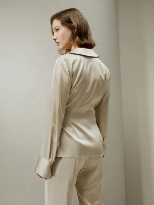 Lilysilk Silk Wrap Tie Waist Blazer Women Outerwear