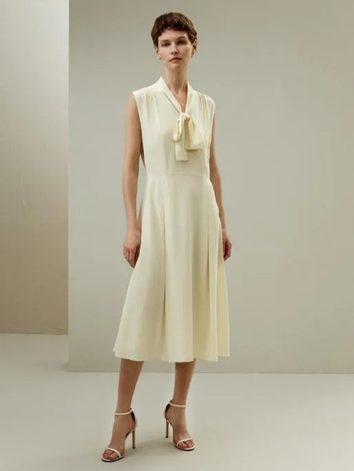 Lilysilk The Saudade Dress 8211 100 Mulberry Silk Retro Sleeveless Dress With Bow Women Jumpsuits Dresses