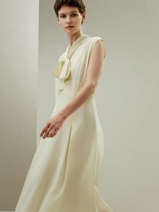 Lilysilk The Saudade Dress 8211 100 Mulberry Silk Retro Sleeveless Dress With Bow Women Jumpsuits Dresses