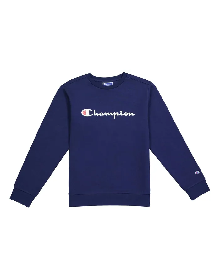 Little Kids039 Powerblend Crew Sweatshirt Classic Script Athletic Navy Kids Champion Hoodies and Sweatshirts
