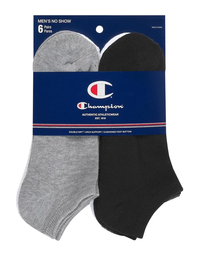 Men039S NoShow Socks Extended Sizes 6Pairs White Men Champion Socks