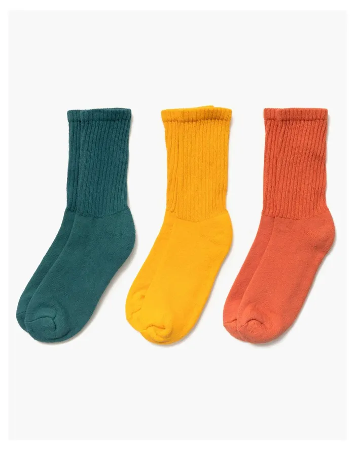 Men American Trench Retro Solid 3 Pack Multi Madewell Socks