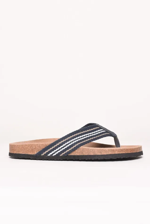Men Brakeburn Slippers and Sandals Comfortable Striped Flip Flops In Navy