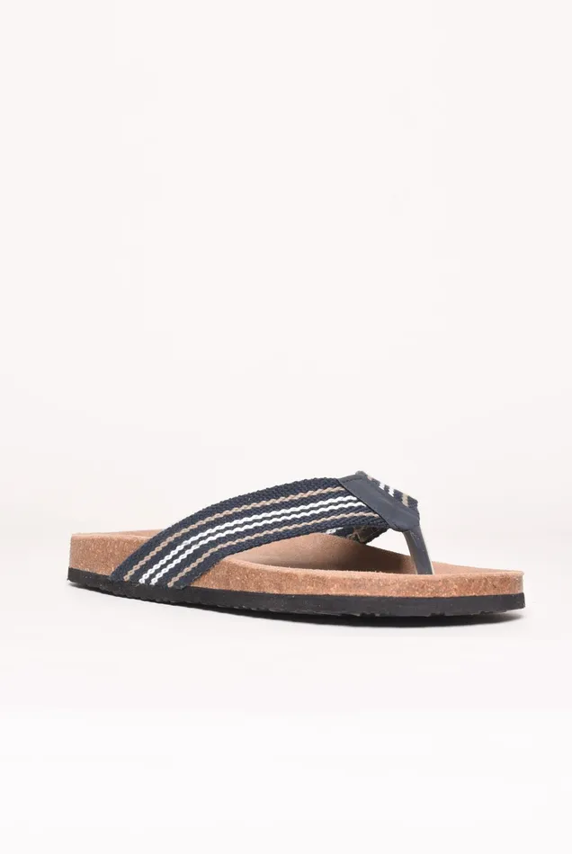 Men Brakeburn Slippers and Sandals Comfortable Striped Flip Flops In Navy