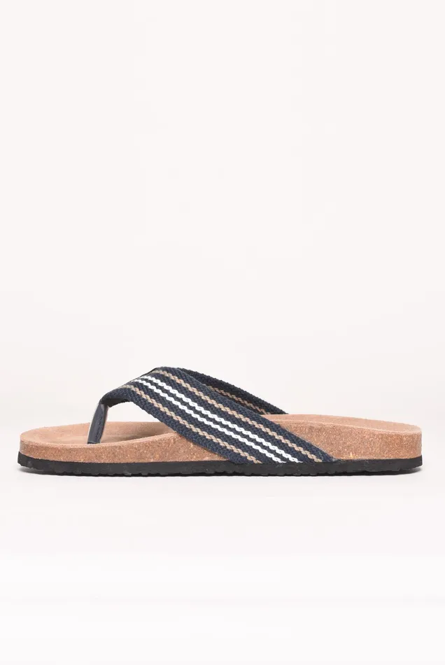 Men Brakeburn Slippers and Sandals Comfortable Striped Flip Flops In Navy