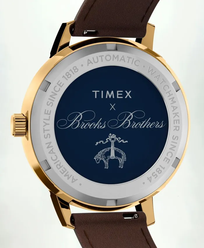 Men Brooks Brothers X Timex Marlin Automatic GoldTone Goldtone Brooks Brothers Fragrance and Gifts