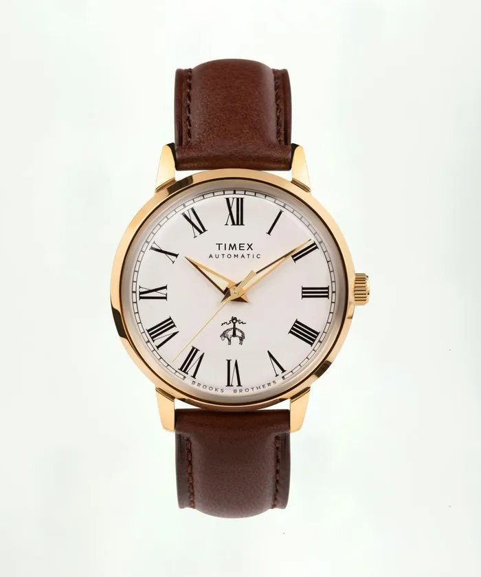 Men Brooks Brothers X Timex Marlin Automatic GoldTone Goldtone Brooks Brothers Fragrance and Gifts