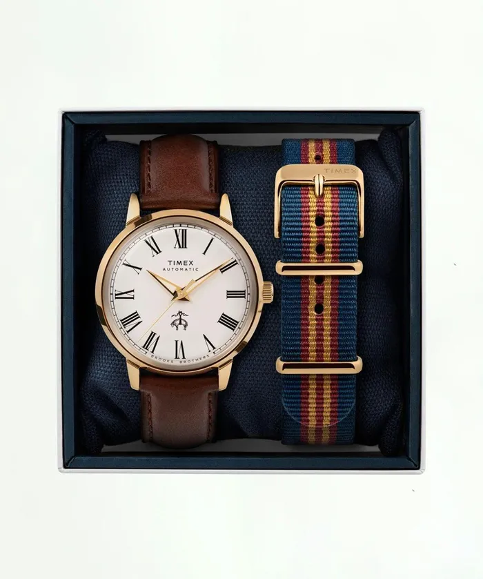 Men Brooks Brothers X Timex Marlin Automatic GoldTone Goldtone Brooks Brothers Fragrance and Gifts
