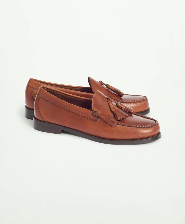 Men Cheever Tassel Loafer With Kiltie Brown Brooks Brothers Shoes