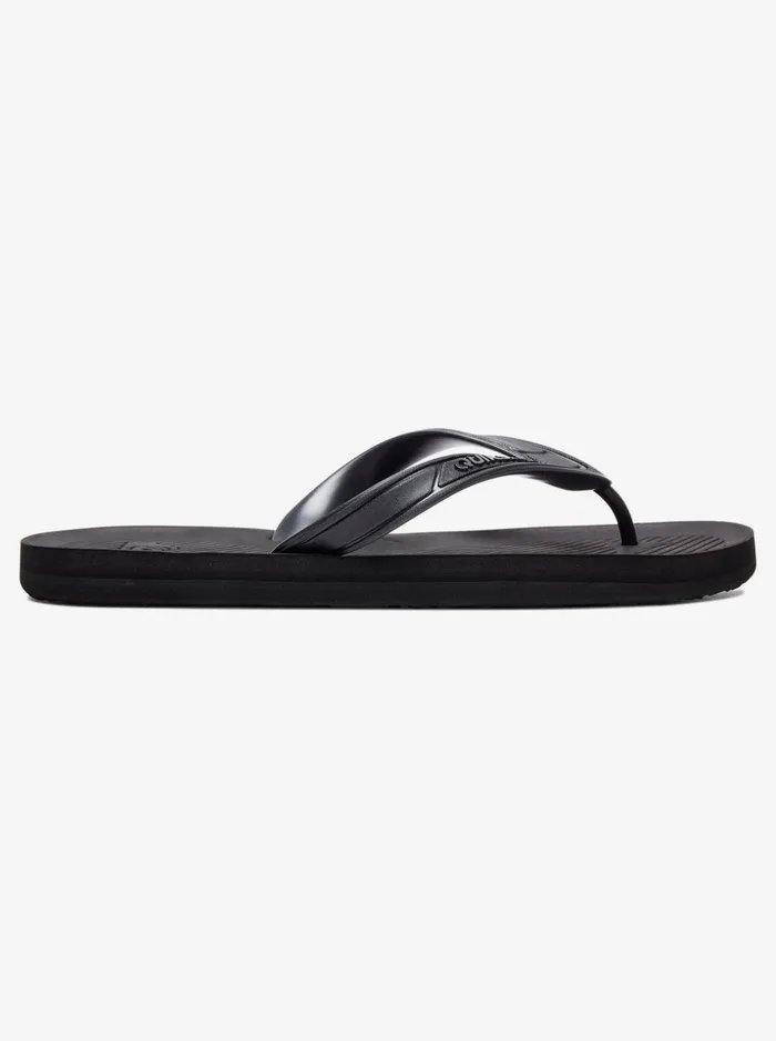 Men Quiksilver Sandals Haleiwa FlipFlops Solid Black Men Quiksilver Sandals Haleiwa FlipFlops Solid Black