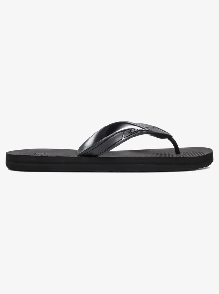Men Quiksilver Sandals Haleiwa FlipFlops Solid Black Men Quiksilver Sandals Haleiwa FlipFlops Solid Black