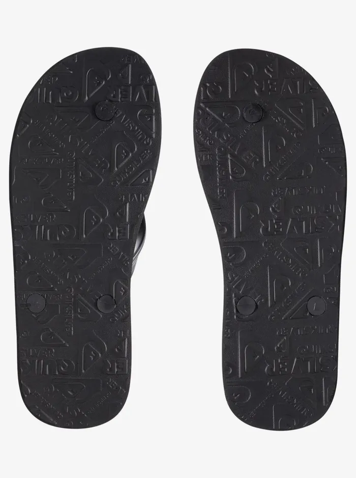 Men Quiksilver Sandals Haleiwa FlipFlops Solid Black Men Quiksilver Sandals Haleiwa FlipFlops Solid Black