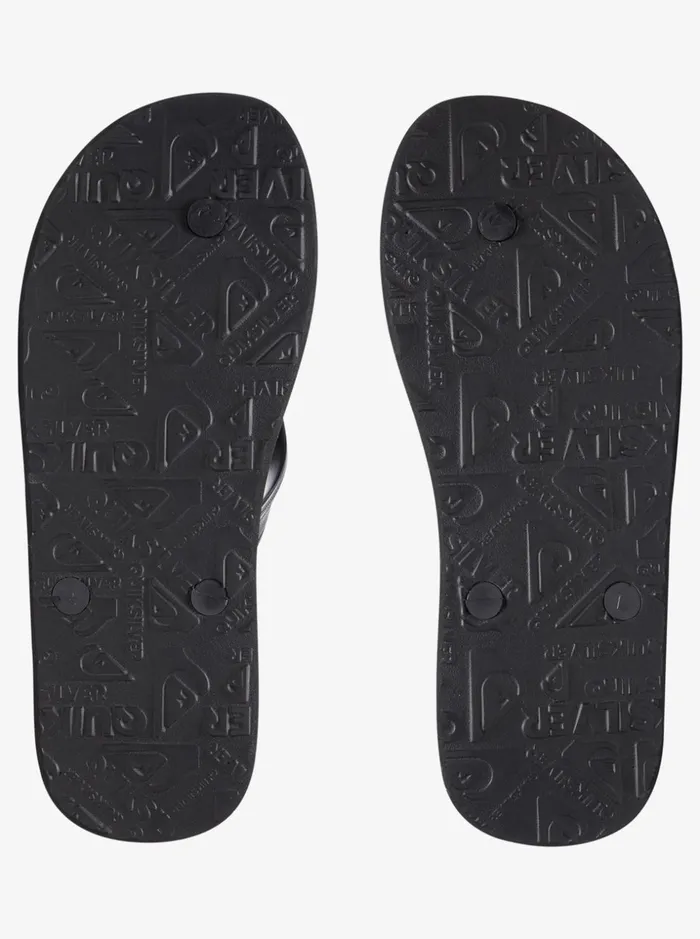 Men Quiksilver Sandals Haleiwa FlipFlops Solid Black Men Quiksilver Sandals Haleiwa FlipFlops Solid Black