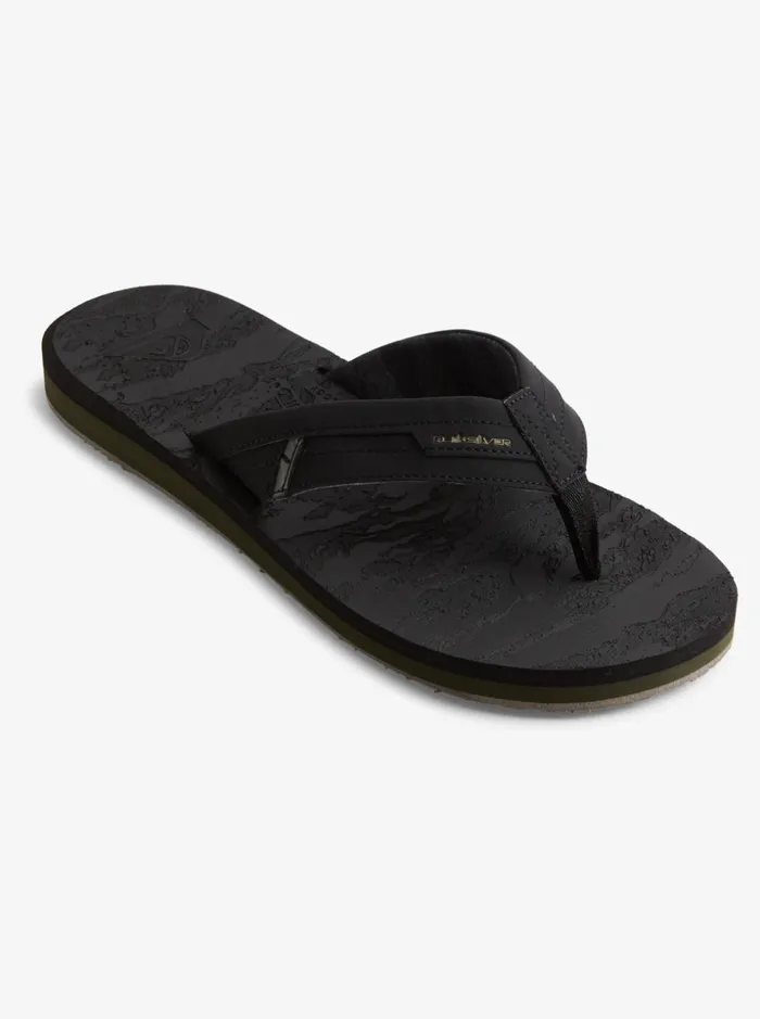 Men Quiksilver Sandals Island Oasis Squish Slide Sandals Black 2