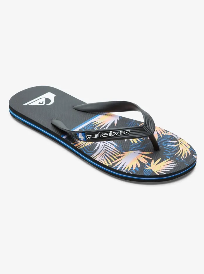 Men Quiksilver Sandals Molokai Division Flip Flops Black 1