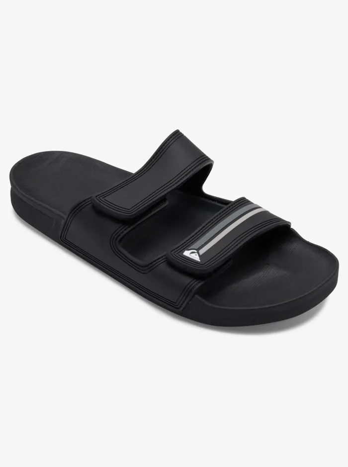 Men Quiksilver Sandals Rivi Double Adjust Sandals Blackgreyblack