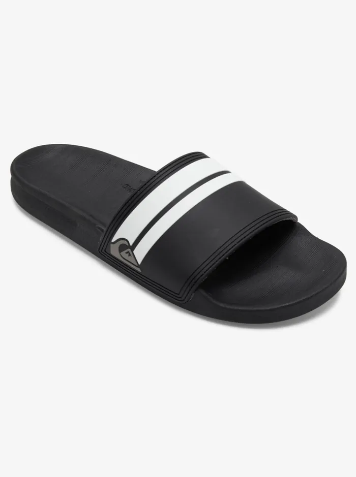 Men Quiksilver Sandals Rivi Slide Slider Sandals Blackblackwhite