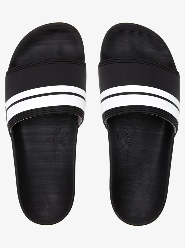 Men Quiksilver Sandals Rivi Slide Slider Sandals Blackblackwhite Men Quiksilver Sandals Rivi Slide Slider Sandals Blackblackwhite