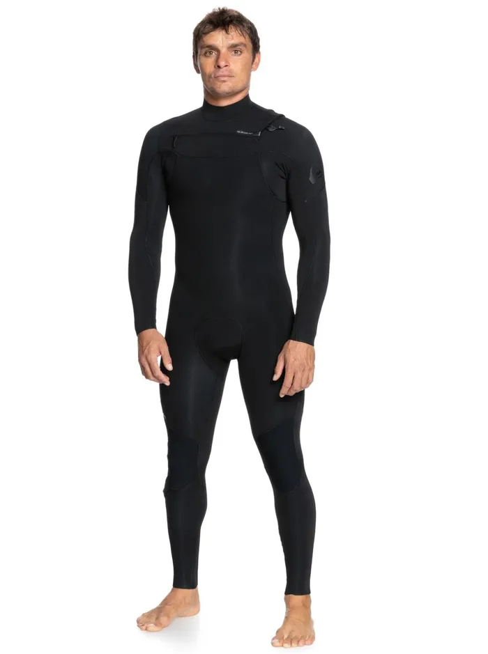 Men Quiksilver Wetsuits 43 Everyday Sessions ChestZip Wetsuit Black