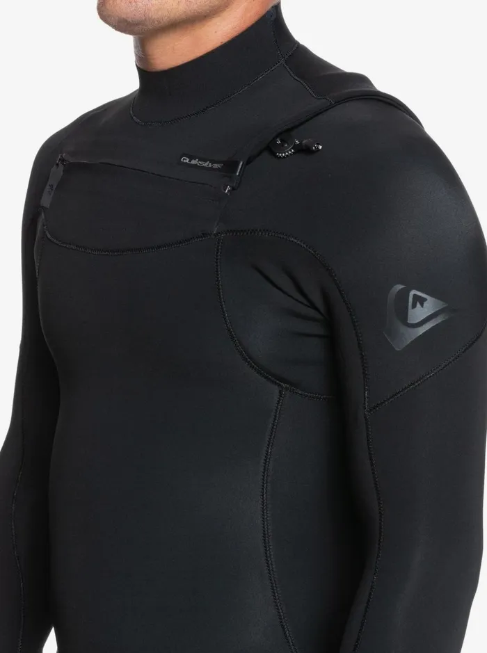 Men Quiksilver Wetsuits 43 Everyday Sessions ChestZip Wetsuit Black