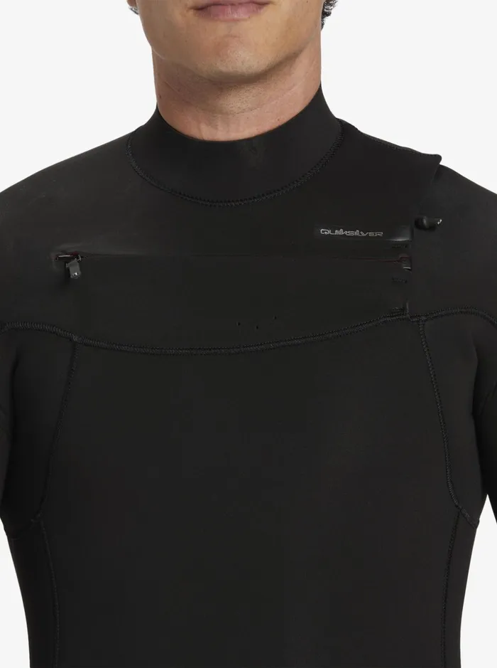 Men Quiksilver Wetsuits 43 Everyday Sessions ChestZip Wetsuit Black