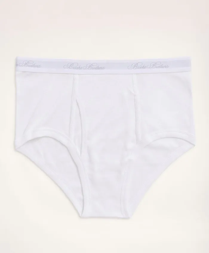 Men Supima Cotton Briefs3 Pack White Brooks Brothers Underwear