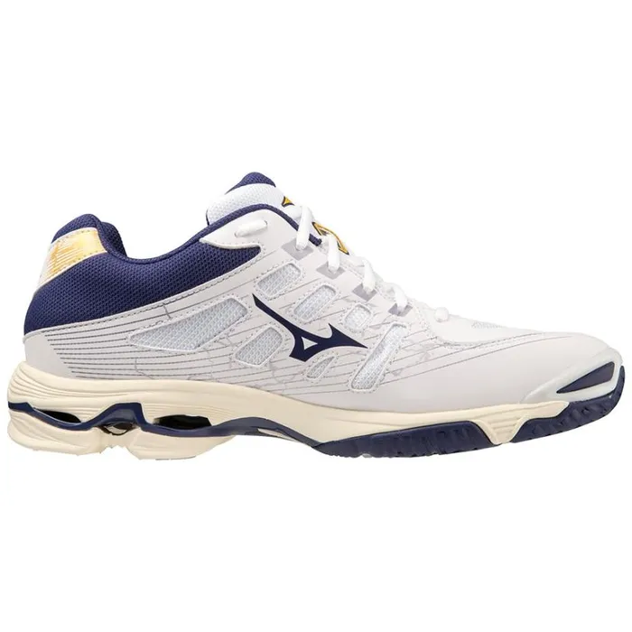 Mizuno WAVE VOLTAGE Whiteblueribbonmp Gold Women Volleyball Mizuno WAVE VOLTAGE Whiteblueribbonmp Gold Women Volleyball