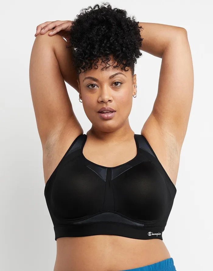 Motion Control Bra Script Logo Plus Size Black Women Champion Sports Bras and Bralettes Motion Control Bra Script Logo Plus Size Black Women Champion Sports Bras and Bralettes