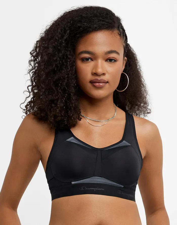 Motion Control Bra Underwire Black Women Champion Sports Bras and Bralettes