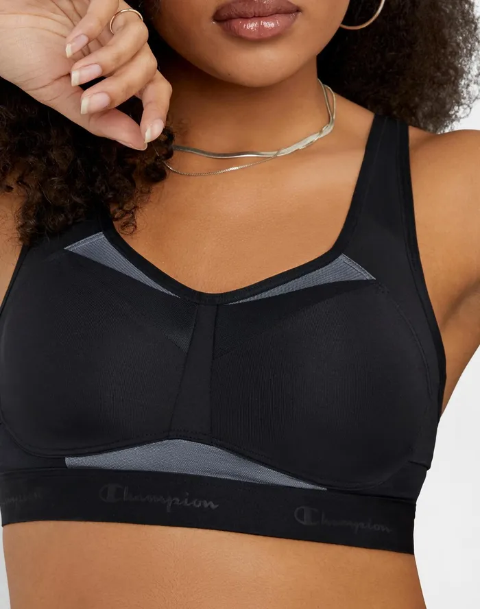 Motion Control Bra Underwire Black Women Champion Sports Bras and Bralettes