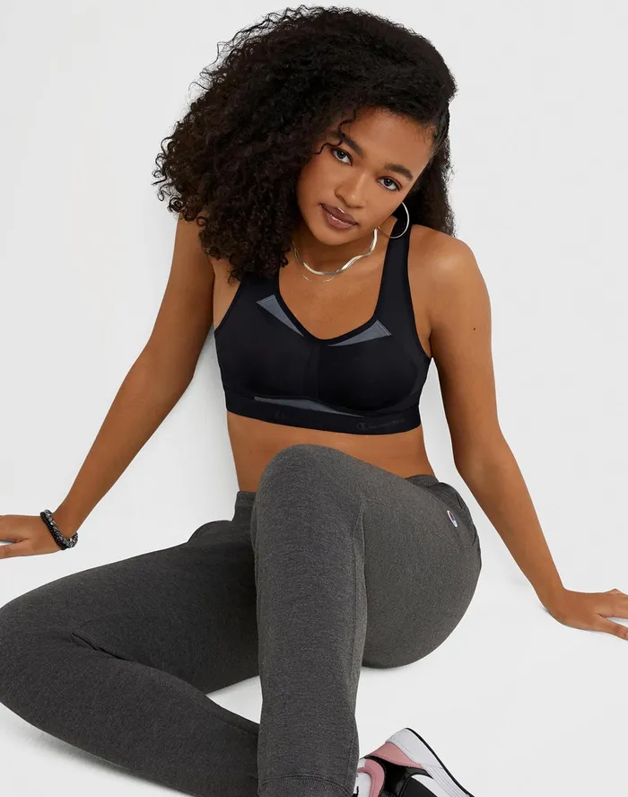 Motion Control Bra Underwire Black Women Champion Sports Bras and Bralettes