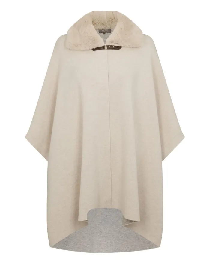 NPeal Capes and Ponchos Women Rex Collar Cape Ecru White