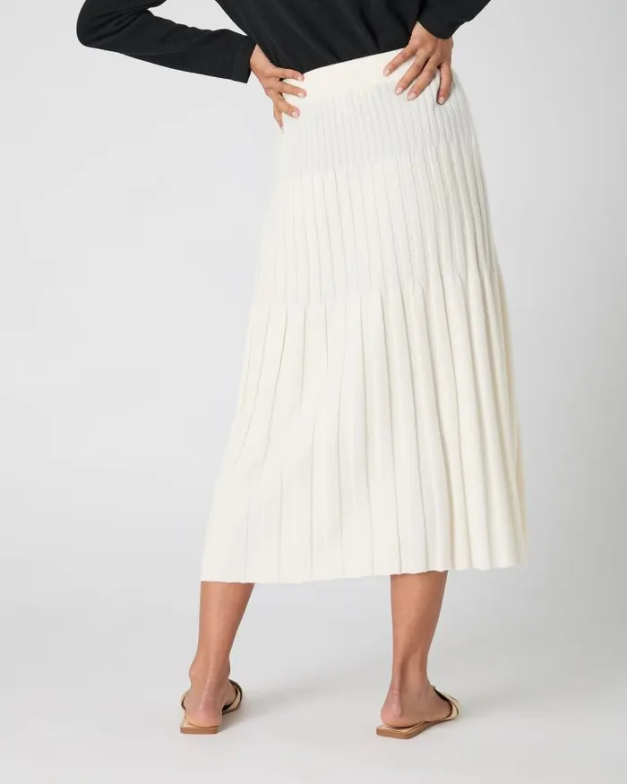 NPeal Dresses and Skirts Women Cashmere Ribbed Skirt New Ivory White